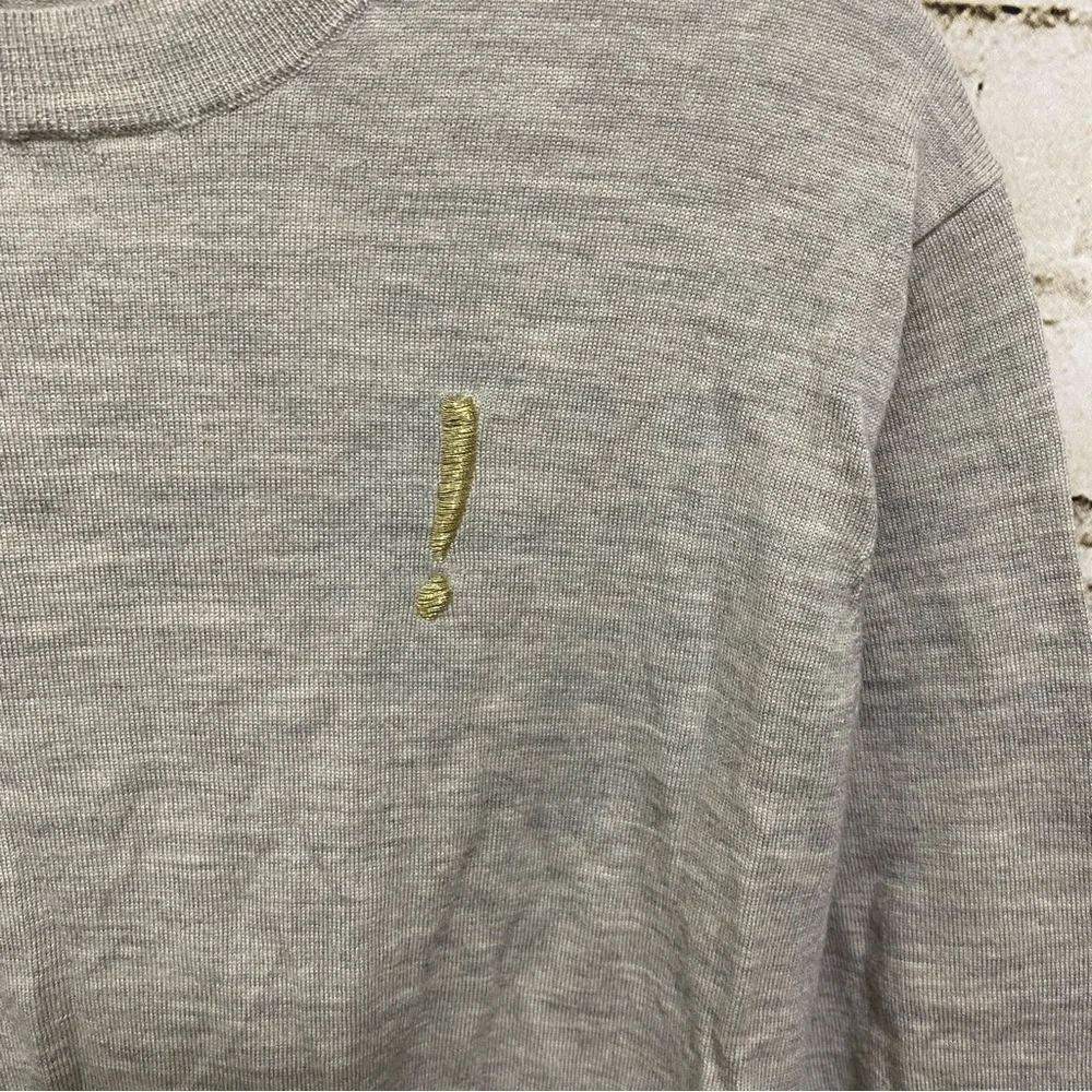 J Crew Gray 100% Merino Wool Exclamation Point Tippi 3/4 Sleeve Sweater